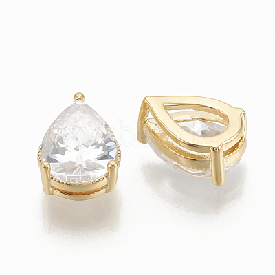 Brass Cubic Zirconia Cabochons ZIRC-Q014-081G-1