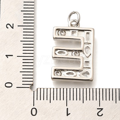 Brass Micro Pave Clear Cubic Zirconia Pendants KK-G521-01P-E-1