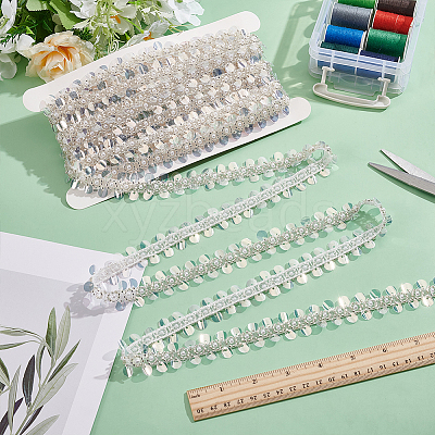 5 Yards Paillette with Glass Seed Bead Ribbons OCOR-BC0007-67B-1