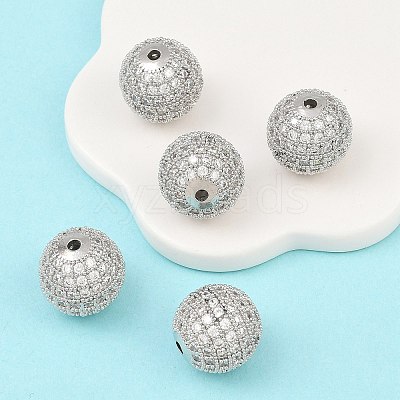 CZ Brass Micro Pave Cubic Zirconia Round Beads LS-ZIRC-L017-05P-1