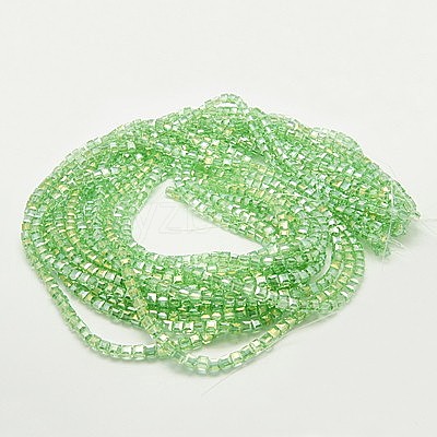 Electroplate Glass Beads Strands EGLA-D018-4x4mm-33-1