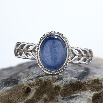925 Sterling Silver with Natural Kyanite Finger Rings WGB2E64-02-1