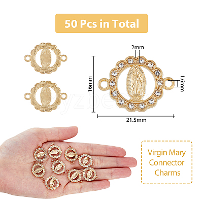 Religion Alloy Connector Charms with Crystal Rhinestone FIND-WH0416-94-1