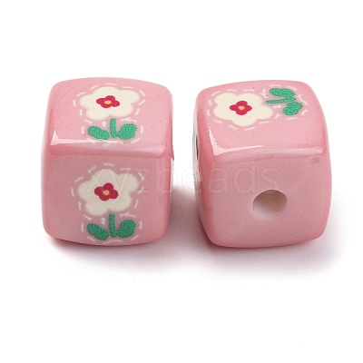 Printed Opaque Acrylic Beads SACR-A009-01C-1