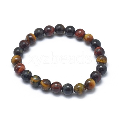 Natural Tiger Eye Bead Stretch Bracelets BJEW-K212-C-005-1
