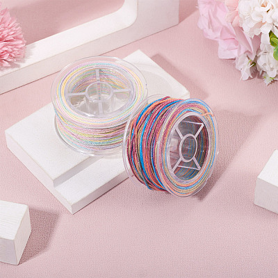 2 Rolls 2 Colors Segment Dyed Round Polyester Twisted Cords OCOR-TA0003-65C-1