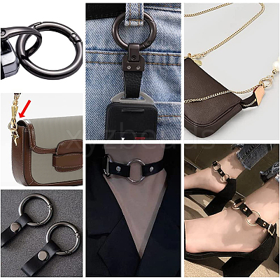 16Pcs 8 Styles Alloy Spring Gate Rings FIND-PH0007-80B-1