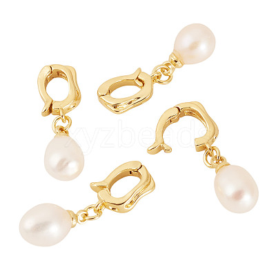 4Pcs Natural Cultured Freshwater Pearl Pendant PALLOY-TAC0176-1