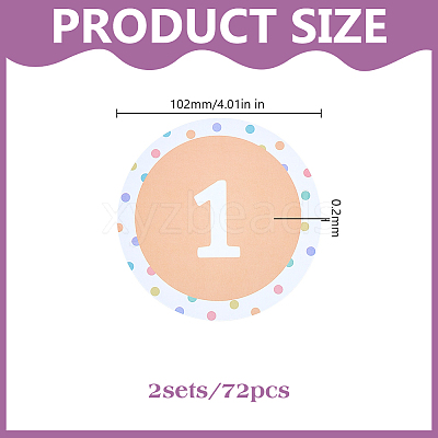 36Pcs 36 Styles Flat Round Paper Blank Label Stickers DIY-WH0308-853A-1