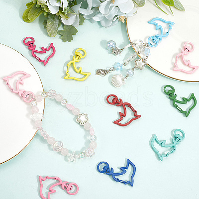 30Pcs Spray Painted Alloy Swivel Lobster Claw Clasps FIND-SC0016-05-1