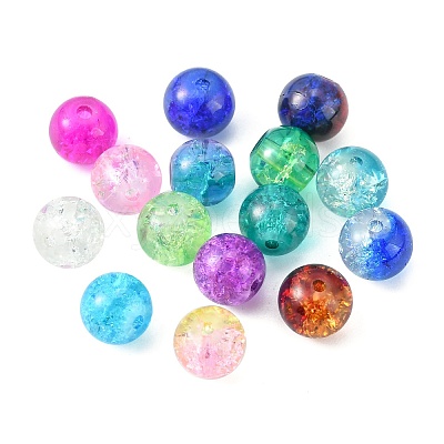 Baking Paint Crackle Glass Beads CCG-X0011-01-8mm-1