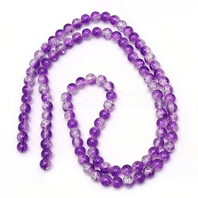 Baking Paint Crackle Glass Bead Strands CCG-S001-10mm-14-1