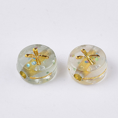 Plating Transparent Acrylic Beads TACR-T008-01A-1