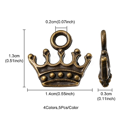 20Pcs 4 Colors Zinc Alloy Pendants FIND-YW0001-52-1