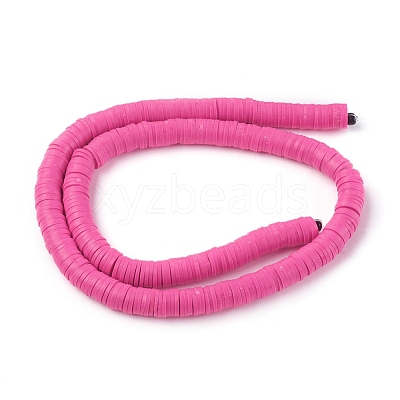 Flat Round Handmade Polymer Clay Beads CLAY-R067-8.0mm-31-1