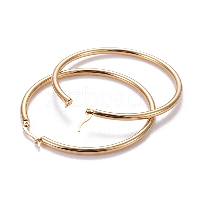 201 Stainless Steel Big Hoop Earrings EJEW-F205-14G-C-1
