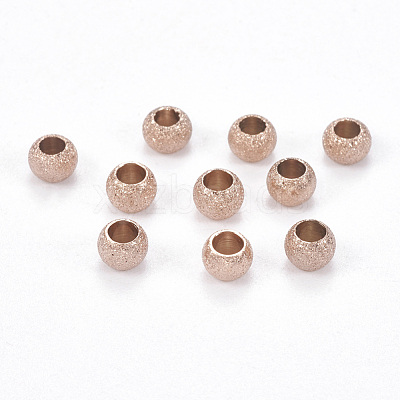 Ion Plating(IP) 304 Stainless Steel Textured Beads STAS-I081-4mm-04RG-1