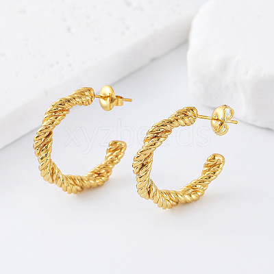 Twist 304 Stainless Steel Stud Earrings for Women OO0866-1