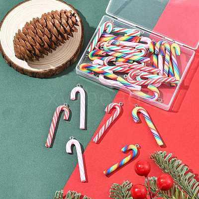 30Pcs 5 Colors Handmade Polymer Clay Big Pendants CLAY-FS0001-50-1