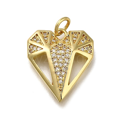 Brass Micro Pave Cubic Zirconia Pendants ZIRC-I070-025G-1