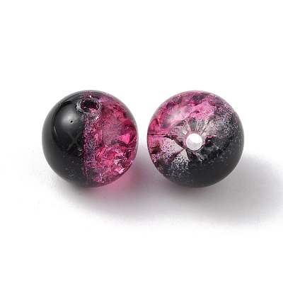 Two Tone Transparent Crackle Glass Beads LS-GLAA-WH0038-15H-1