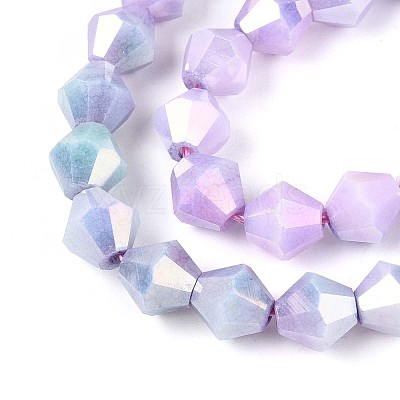 Anti-Tarnish Electroplate Glass Beads Strands GLAA-T025-8mm-13H-1