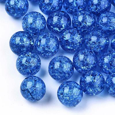Transparent Crackle Acrylic Round Beads Strands CCG-R002-12mm-03-1