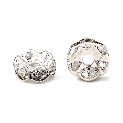 Brass Grade A Crystal Rhinestone Spacer Beads RB-A006-7MM-S-1