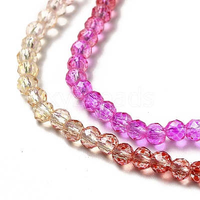 Transparent Gradient Color Glass Beads Strands GLAA-H021-01B-10-1