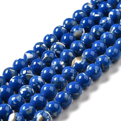 Synthetic Turquoise and Sea Shell Assembled Beads Strands G-D482-01A-03-1