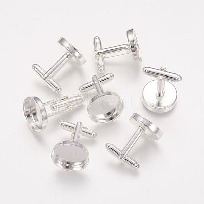Brass Cuff Button X-KK-G175-S-1