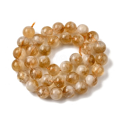 Heated Natural Citrine Beads Strands G-D323-A01-10mm-B-1
