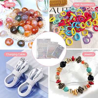 60Pcs 3 Styles Laser Plastic Resealable Bags ABAG-TA0001-56A-1