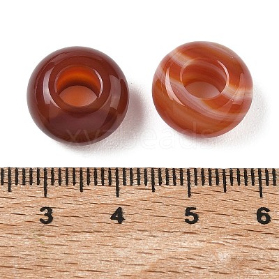 Natural Carnelian European Beads G-G740-14x8mm-15-1