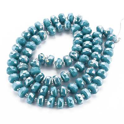 Electroplate Glass Beads Strands EGLA-N041-009-1