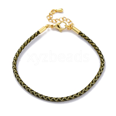 Polyester Cord Braided Bracelet Makings MAK-Z003-01G-10-1