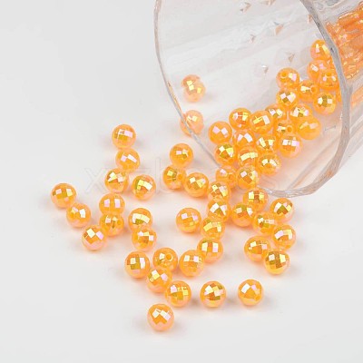 Faceted Colorful Eco-Friendly Poly Styrene Acrylic Round Beads SACR-K001-8mm-74-1