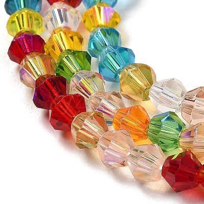 Transparent Electroplate Glass Beads Strands GLAA-F029-2mm-D29-1