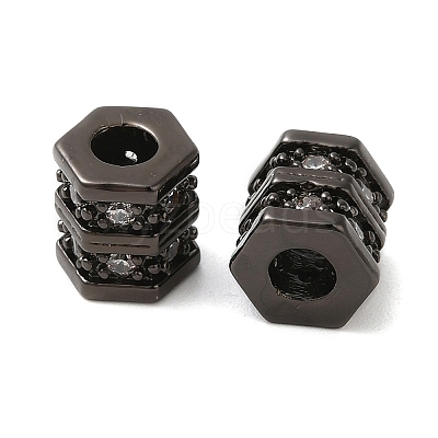 Rack Plating Brass Cubic Zirconia Beads KK-Z033-27-1