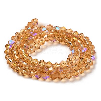 Transparent Electroplate Glass Beads Strands GLAA-F029-2mm-D18-1