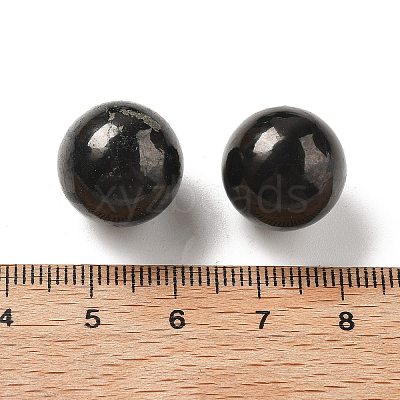 Natural Shungite Sphere Beads G-F675-01-A-1