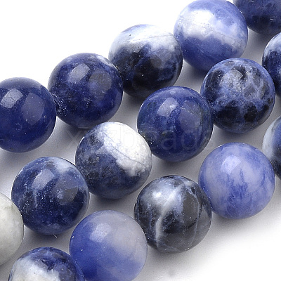 Natural South Africa Sodalite Beads Strands X-G-S259-35-10mm-1