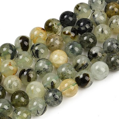 Natural Prehnite Beads Strands X-G-P322-48-10mm-01-1