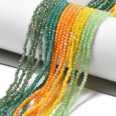 Electroplate Glass Beads Strands EGLA-XCP0001-14-1