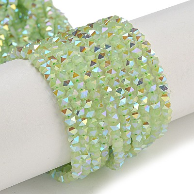 Electroplate Glass Beads Strands GLAA-Q105-02N-1