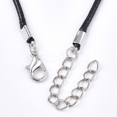 Waxed Cord Necklace Making with Iron Findings NJEW-R229-2.0mm-02-1