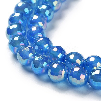 Electroplated Natural White Jade Beads Strands G-Z038-A01-01AB-1