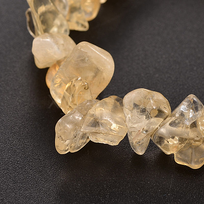 Chips Natural Citrine(Dyed & Heated) Beaded Stretch Bracelets BJEW-JB01826-08-1