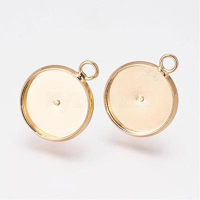 Brass Stud Earring Settings KK-G301-01G-1