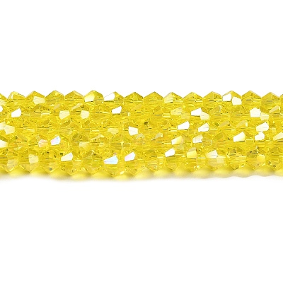 Transparent Electroplate Glass Beads Strands GLAA-F029-2mm-A21-1